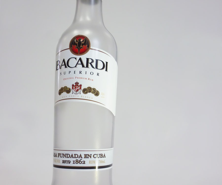 barcardi bottle for plastic point of sale display